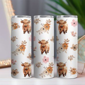 Highland Cow 20 oz Tumbler w/ Dual LIds